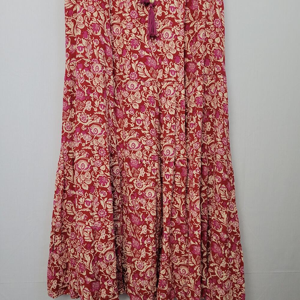 Natural Life Floral Sleeveless Ruffle Neckline Tiered Maxi Dress size L Boho - Picture 4 of 7